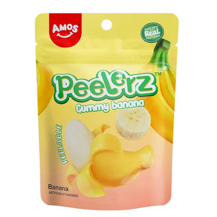 amos peelerz gummy banana - (65g) Grazie a una tecnologia 3D, permettono di "sbucciare"