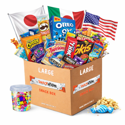 SNACKATION BOX LARGE da almeno 50 prodotti internazionali: dolce, salato e bevande