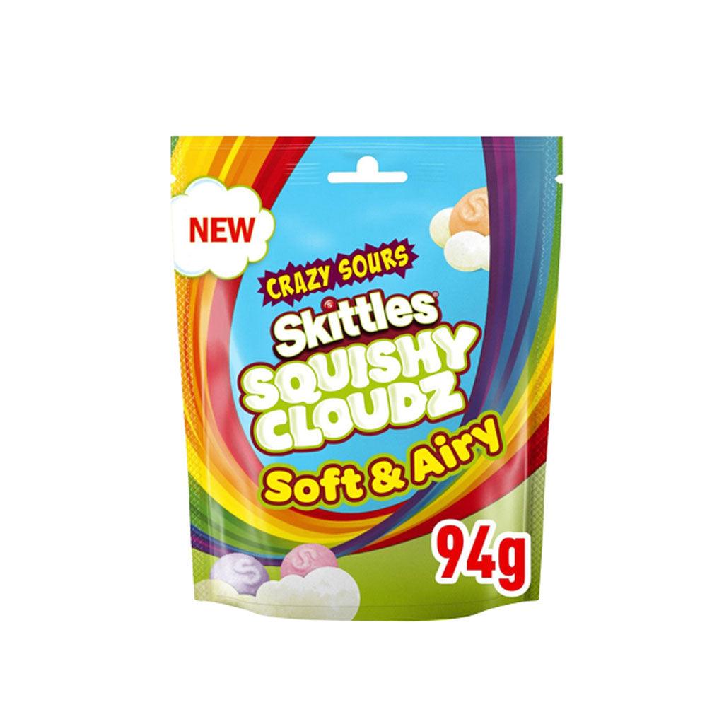 SKITTLES Crazy Sours Squishy Cloudz - Caramelle Soffici al gusto di frutta mista acide 94 g - Snackation