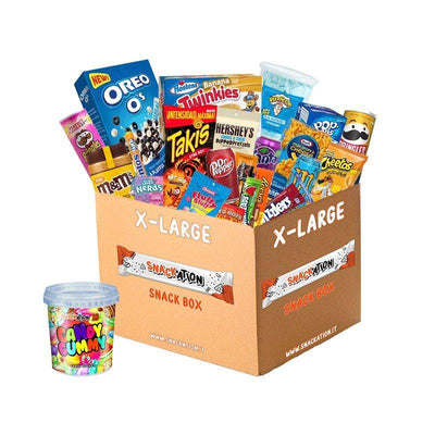 SNACKATION BOX X-LARGE da almeno 100 prodotti internazionali: dolce, salato e bevande - Snackation