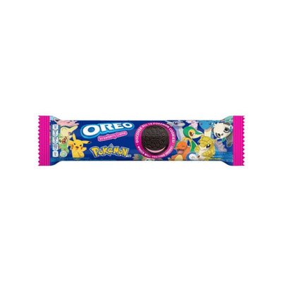 OREO Pokemon Strawberry Cream-Biscotto al cioccolato con  Crema alla fragola 120g