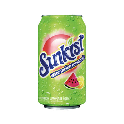 SUNKIST Watermelon Lemonade Soda - Bibita Americana frizzante al gusto limanta e anguria 355 ml - Snackation