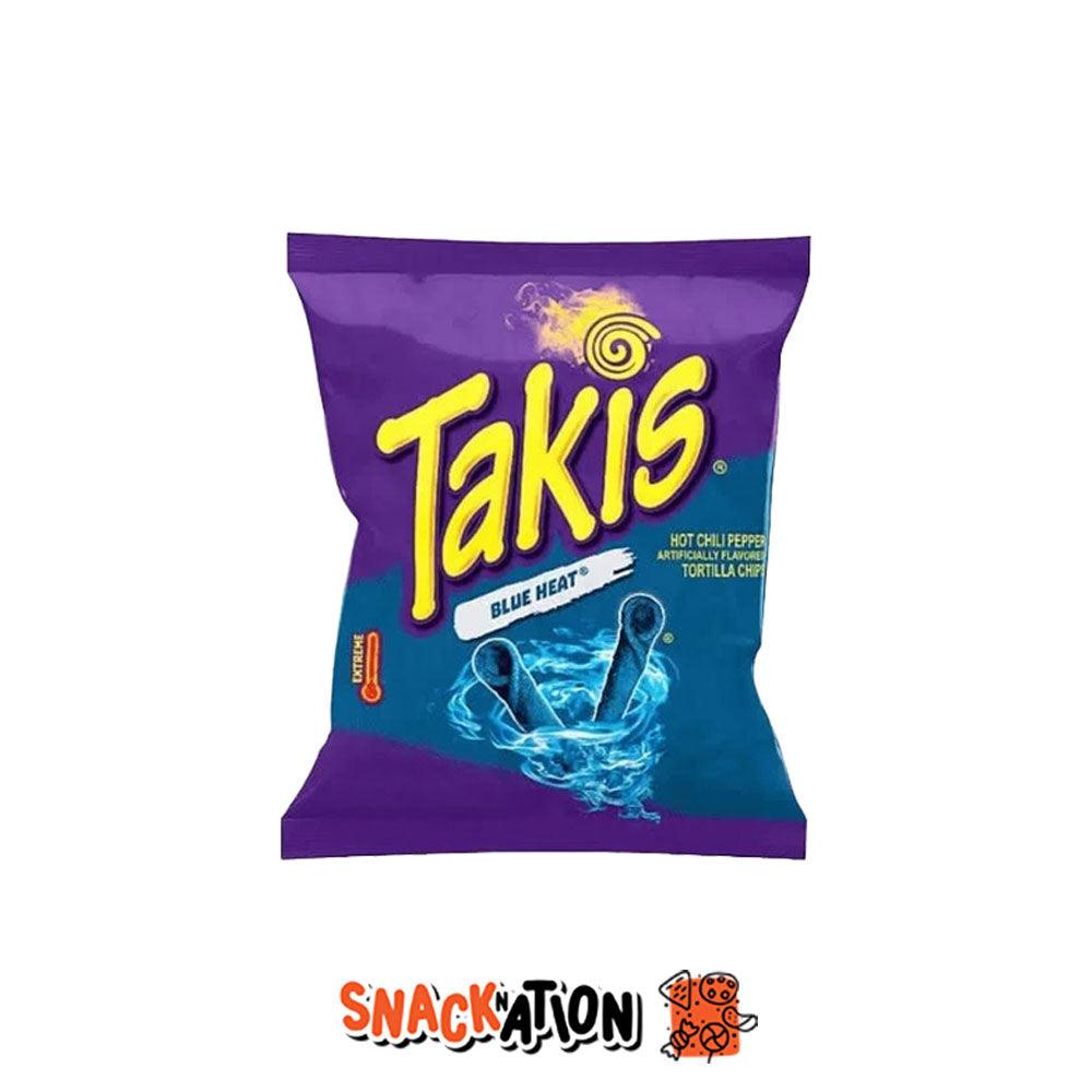 TAKIS Blue Heat Hot Chili Pepper - Patatina di mais piccanti di colo blue 56.7 gr - Snackation