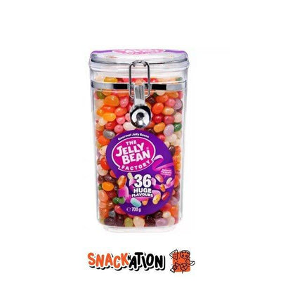THE JELLY BEAN FACTORY 36 Huge Flavours - Barattolo di caramelle mix di 36 gusti 700 gr - Snackation