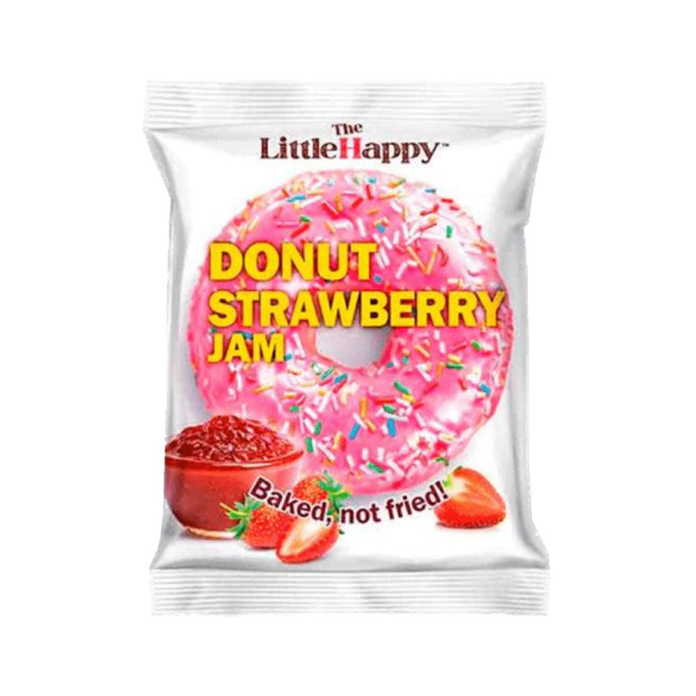 THE LITTLE HAPPY Donut Strawberry Jam - Donut glassato e ripieno di marmellata di fragole 50 gr - Snackation