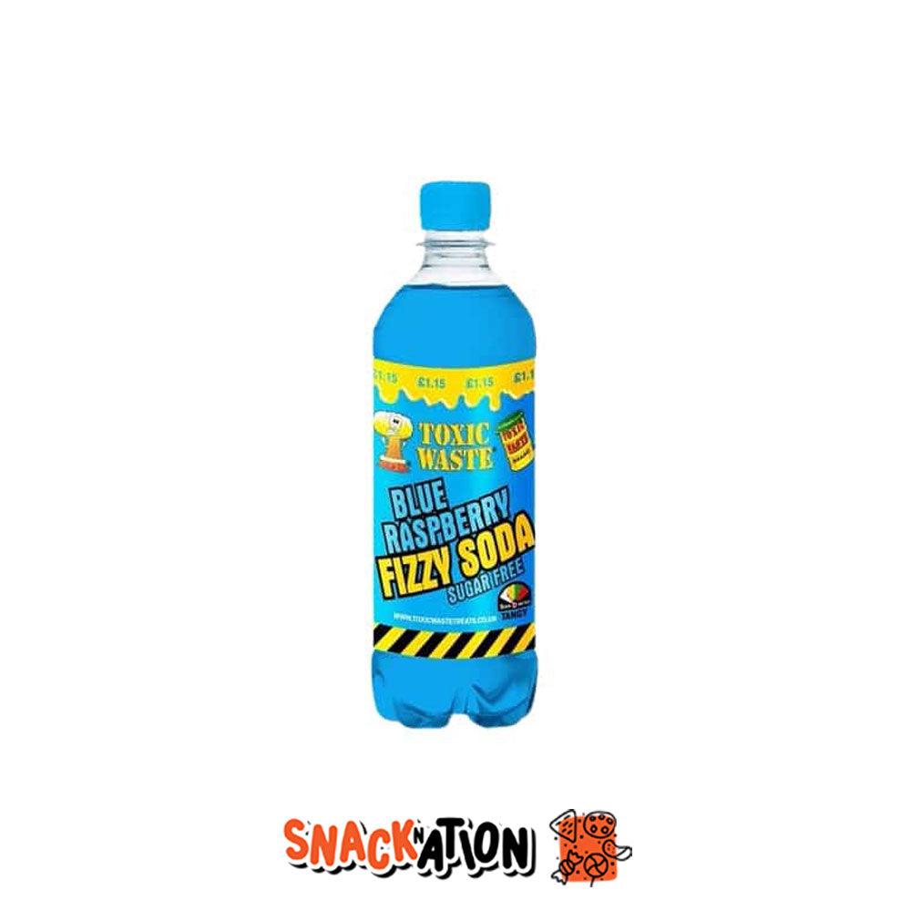 TOXIC WASTE Fizzy Soda Sour Blue Raspberry – Bevanda al gusto aspro di lampone blu 500 ml - Snackation