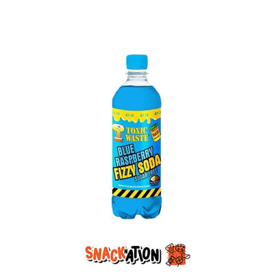 TOXIC WASTE Fizzy Soda Sour Blue Raspberry – Bevanda al gusto aspro di lampone blu 500 ml - Snackation