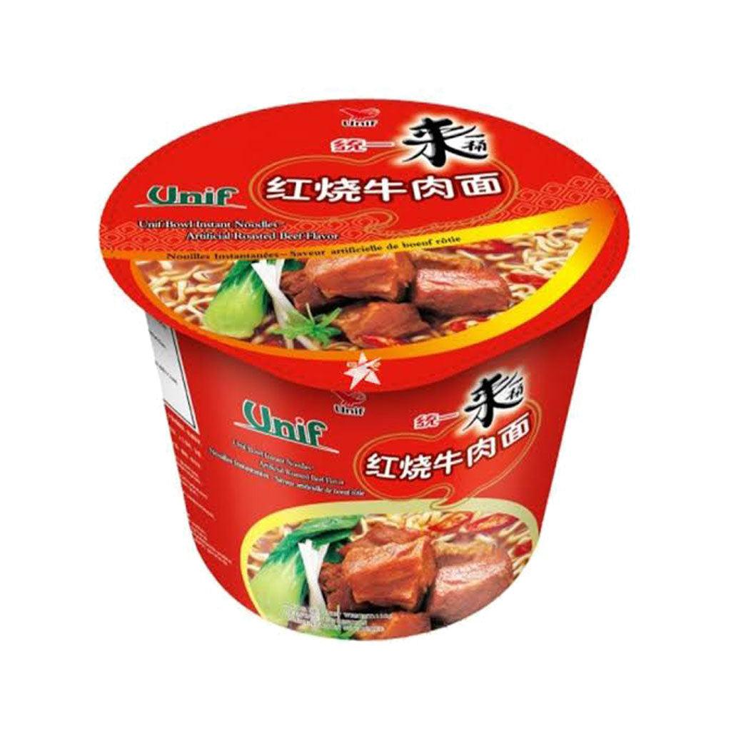 UNIF Bowl Instant Noodles Roasted Beef Flavour – Noodle istantanei gusto manzo arrosto 110 gr - Snackation