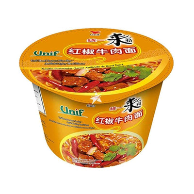 UNIF Bowl Instant Noodles Spicy Beef Flavour – Noodle istantanei gusto manzo piccante 110 gr - Snackation
