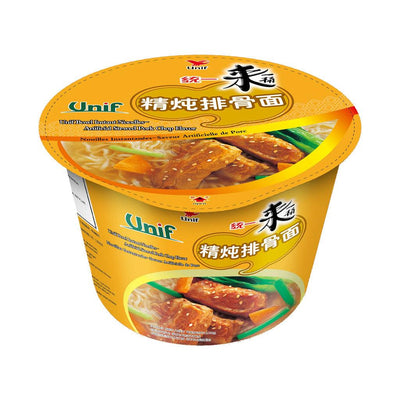 UNIF Bowl Instant Noodles Stewed Pork Chop Flavour – Noodle istantanei gusto braciola di maiale 110 gr - Snackation