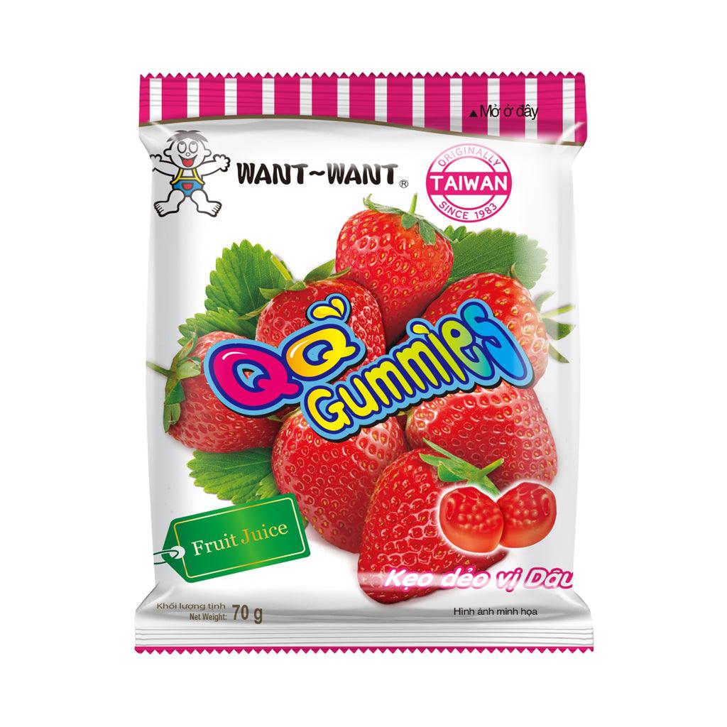 WANT WANT QQ Gummies Strawberry - Caramelle gommose alla fragola 20 gr - Snackation