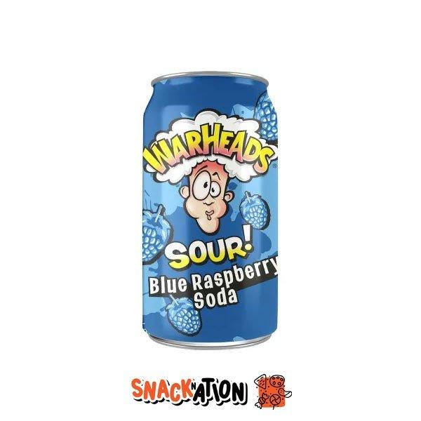 WARHEADS Blue Raspberry Soda - Bevanda gassata al mirtillo 355 ml - Snackation